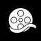 Documentary film dark mode glyph icon