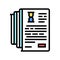 Documentation lists heap color icon vector illustration