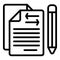 Documents barter icon outline vector. Coin finance