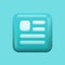 Documents Blue 3D Icon. Word App Button