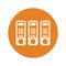 Documents, files archive icon / orange color