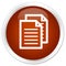 Documents icon premium brown round button