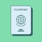 Documents identity vector flat line icon. Passport sign.