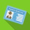 Documents of a private detective. Card that shows the personality of the detective.Detective single icon in flat style