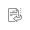 Documents recovery line outline icon