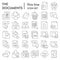 Documents thin line icon set, papers and files symbols collection, vector sketches, logo illustrations, data signs
