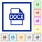 DOCX file format flat framed icons