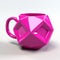 Dodecahedron Fuchsia Mug - Abstract Geometric Design - 3d Model