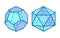 Dodecahedron and Icosahedron Vector Illustration