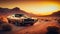 dodge challenger 1970 muscle car in the desert, generative AI