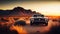 dodge challenger 1970 muscle car in the desert, generative AI