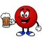 Dodgeball Mascot with Beer