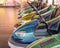 Dodgem Bumper Cars At An Amusement Park