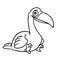 Dodo bird animal character cartoon coloring page