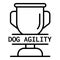 Dog agility cup logo, outline style