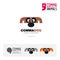 Dog animal concept icon set and modern brand identity logo template and app symbol based on comma sign