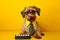 dog background business  animal funny pet financial yellow humor finance. Generative AI.