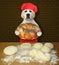 Dog baker cooking bread 3