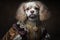 Dog in baroque dress, concept of Fancy attire, created with Generative AI technology