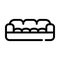 Dog bed couch line icon vector illustration