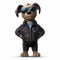 Dog In Biker Jacket And Sunglasses Stands Upright In Disney Pixar Cartoon