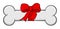 Dog Bone Cartoon Simple Drawing Design With Ribbon And Bow