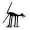 The dog with bone - paraphrase of the famous geoglyph The Dog from Nazca