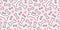 Dog bone seamless pattern vector french bulldog pug valentine wallpaper background isolated pink