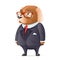 Dog boss fashionable business suit good boy glasses character cartoon design vector illustration