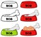 Dog Bowl With Animal Food And Bone Drawing Simple Design Set 2. Collection
