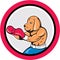 Dog Boxer Boxing Circle Cartoon