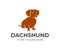 Dog breed dachshund sitting, logo design. Animal and pet, vector design