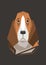 Dog. Breed of dogs. Basset hound. Geometric illustration