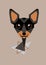 Dog. Breed of dogs. Toy terrier. Geometric illustration