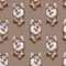 Dog breed Husky seamless pattern. Vector flat illustration.