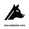 Dog Breeder icon vector isolated on white background, logo concept of Dog Breeder sign on transparent background, black filled