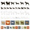 Dog breeds flat icons in set collection for design.Dog pet vector symbol stock web illustration.