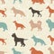 Dog breeds seamless pattern