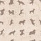 Dog breeds silhouettes vintage shabby seamless pattern