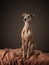 Dog on a brown drapery background. graceful Italian greyhound.