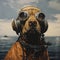 Dog Captains Gable Goggles Painting By Mike Debbie