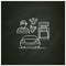 Dog car seat chalk icon