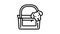 dog in carriage bag line icon animation