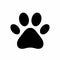 Dog or cat paw. Black paw print isolated on white background