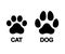 Dog and cat paw print