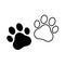 Dog and cat paw print vector icon. Paw of an animal, canine footprints. Traces of dog paws, dog paws. Trace of the cat, imprint of