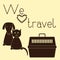 Dog, cat and pet carrier