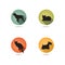 Dog and cat set. Collection of pets icon silhouette.