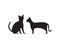 Dog and cat shiluette logo vector illustration