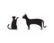 Dog and cat shiluette logo vector illustration